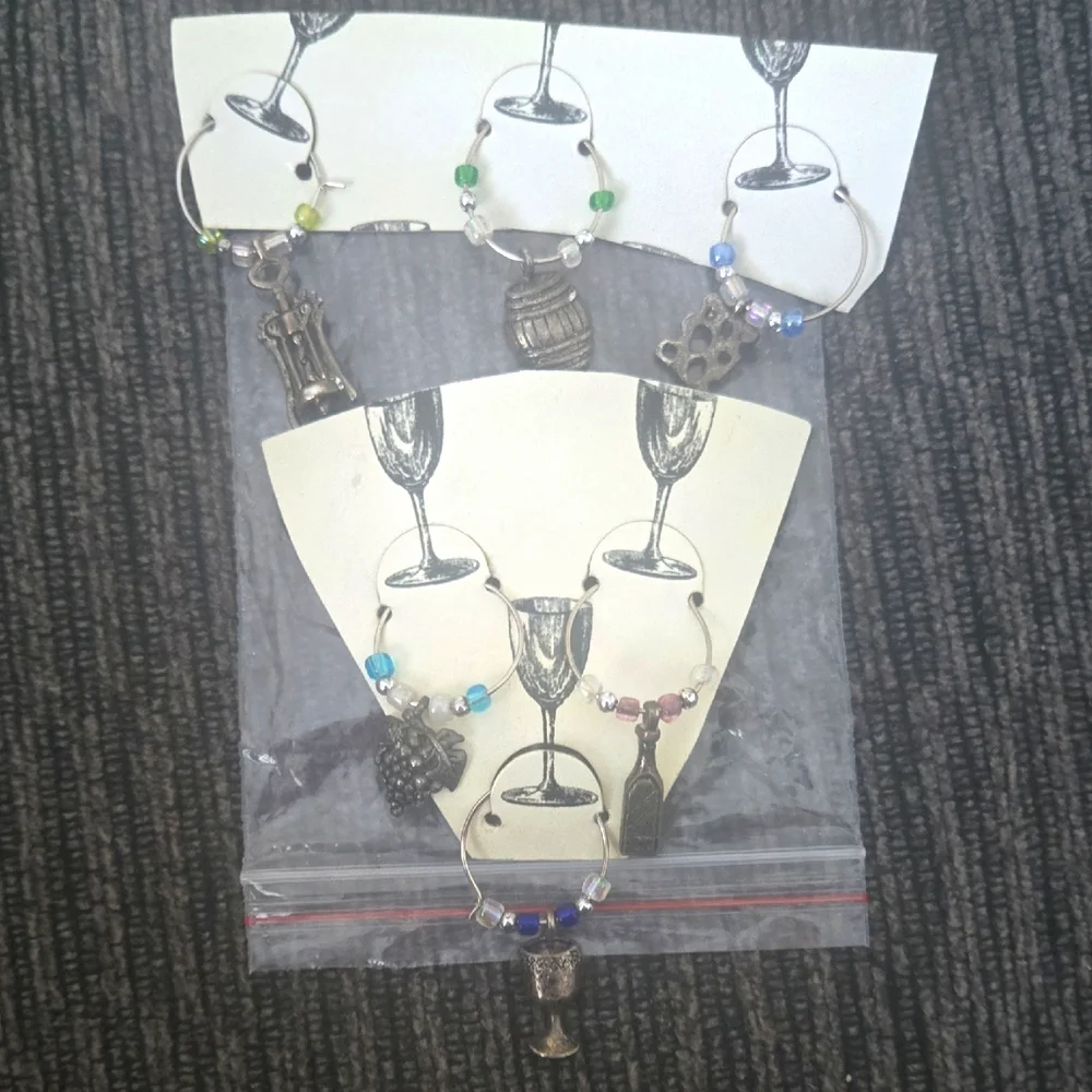 Colorful Wine Glass Charms Set